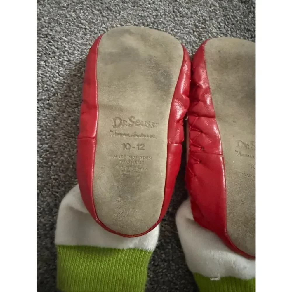 Hanna Andersson Grinch Moccasin Slippers Sz 10-12